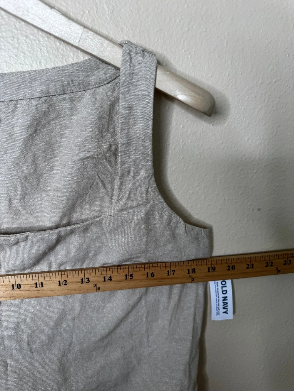 Old Navy Shirt Women's Medium Beige Square Neck Linen-Blend Tank Top NWT - Picture 5 of 6
